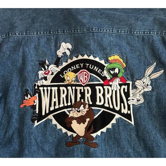Warner Bros Studio Store Vtg Looney Tunes Denim Jacket, Size XL, Kidcore 1990s - Picture 3 of 5